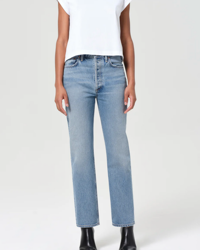 90's Pinch Waist High Rise Straight In Stage