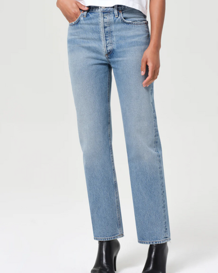 90's Pinch Waist High Rise Straight In Stage