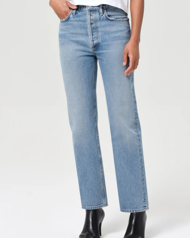 90's Pinch Waist High Rise Straight In Stage