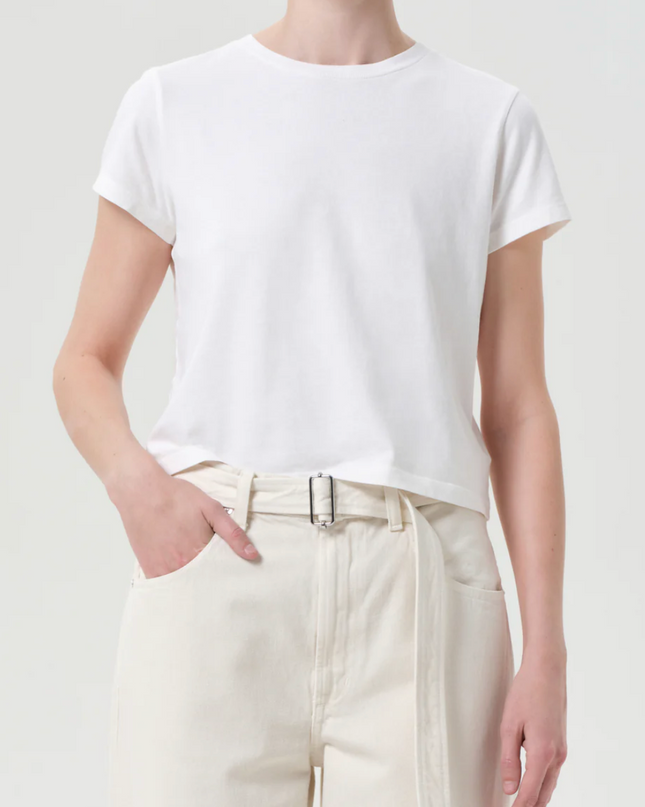 Adine Shrunken Tee In White Ash