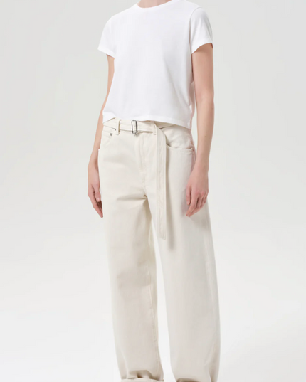 Adine Shrunken Tee In White Ash