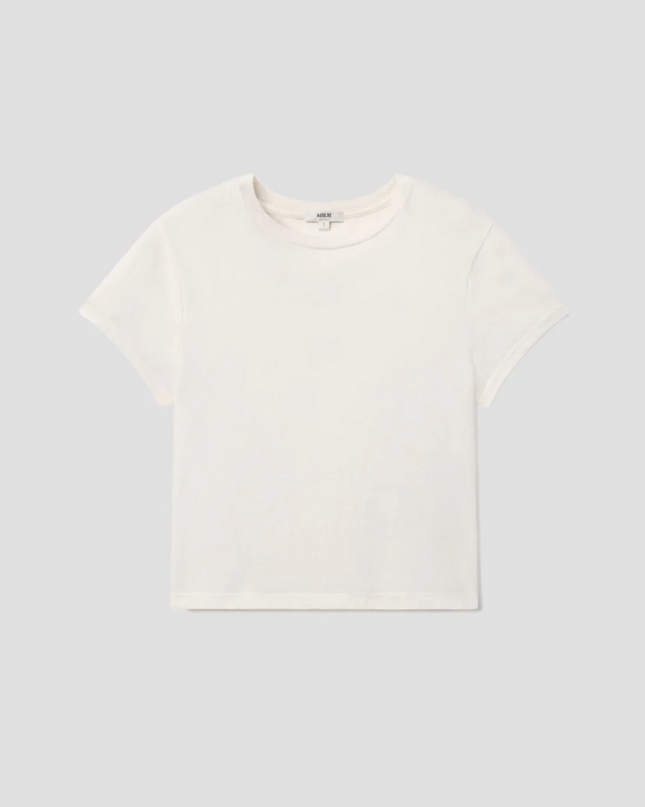 Adine Shrunken Tee In White Ash