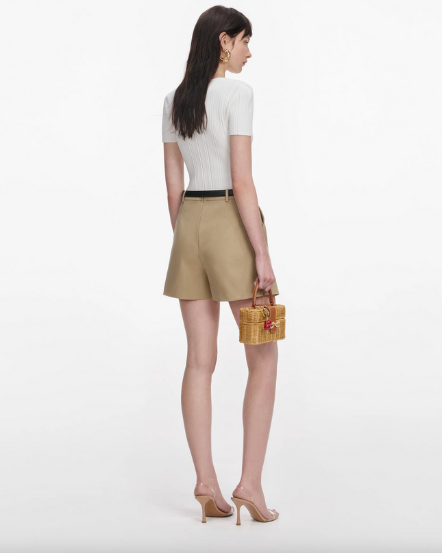 Beige Cotton Skort