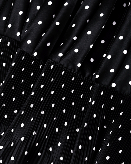 Black Polka Dot Frill Maxi Dress