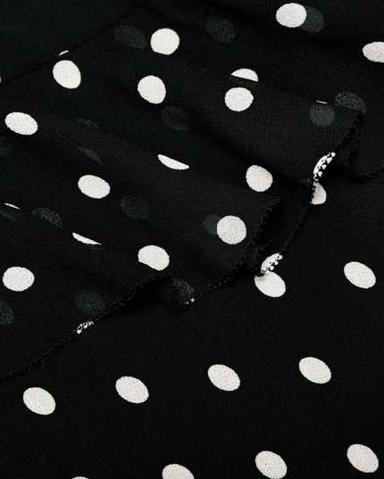 Black Polka Dot Georgette Maxi Dress