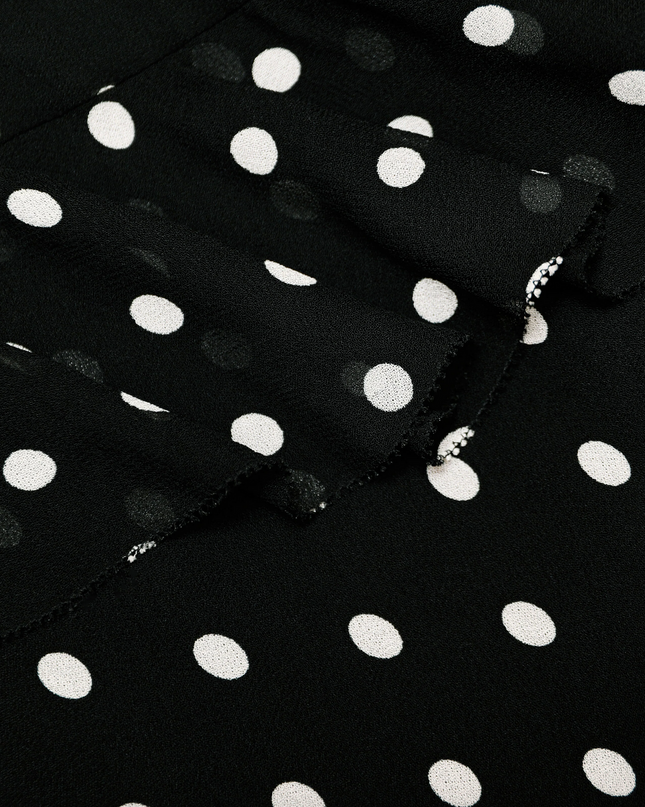 Black Polka Dot Georgette Maxi Dress