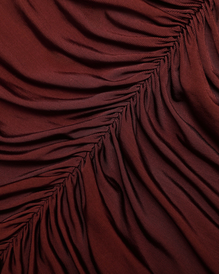 Brown Jersey Drape Midi Dress