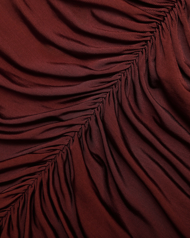 Brown Jersey Drape Midi Dress