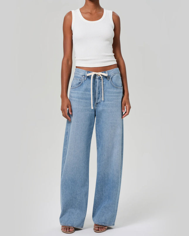 Brynn Drawstring Trouser In Blue Lace