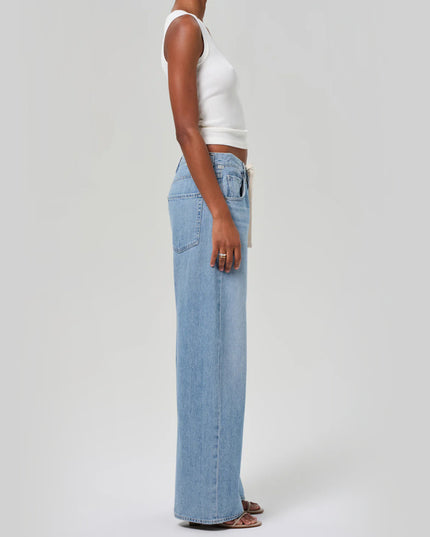 Brynn Drawstring Trouser In Blue Lace