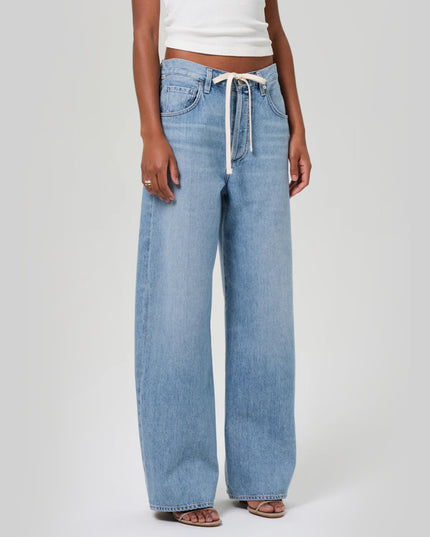 Brynn Drawstring Trouser In Blue Lace
