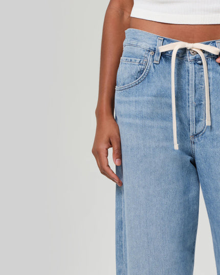 Brynn Drawstring Trouser In Blue Lace