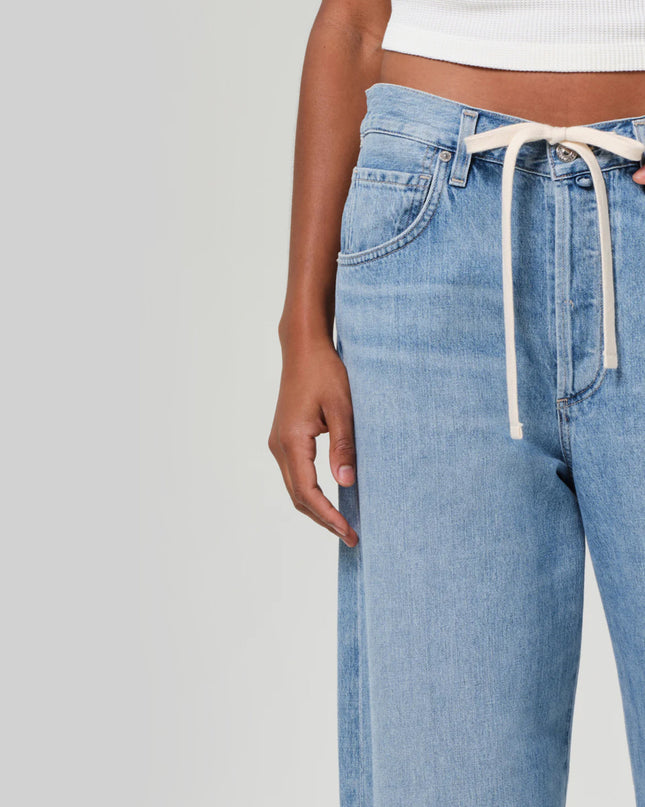 Brynn Drawstring Trouser In Blue Lace