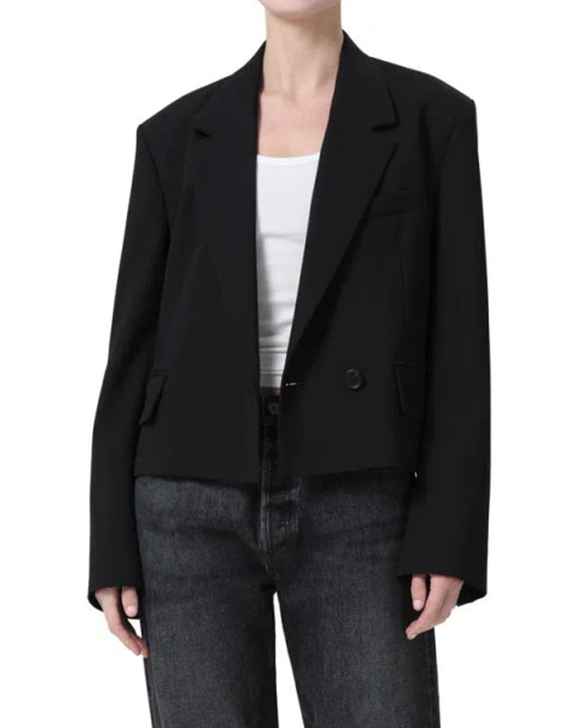 Callie Cropped Blazer in Black