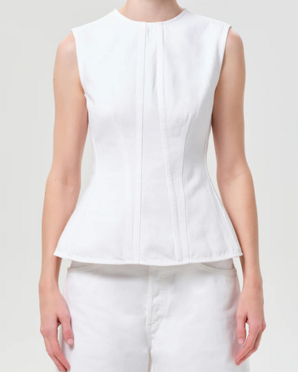 Corbin Denim Shell Shirt In Marshmallow