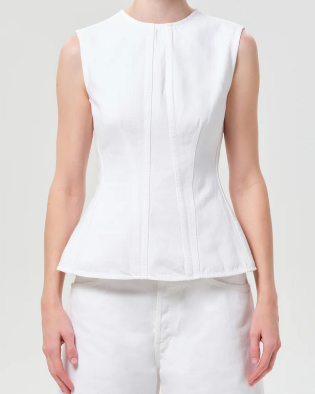 Corbin Denim Shell Shirt In Marshmallow