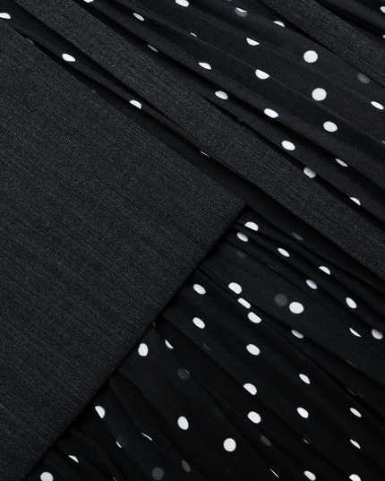 Grey Tailored Polka Dot Midi Dress
