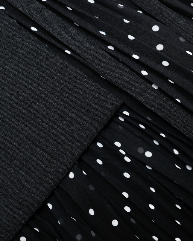 Grey Tailored Polka Dot Midi Dress