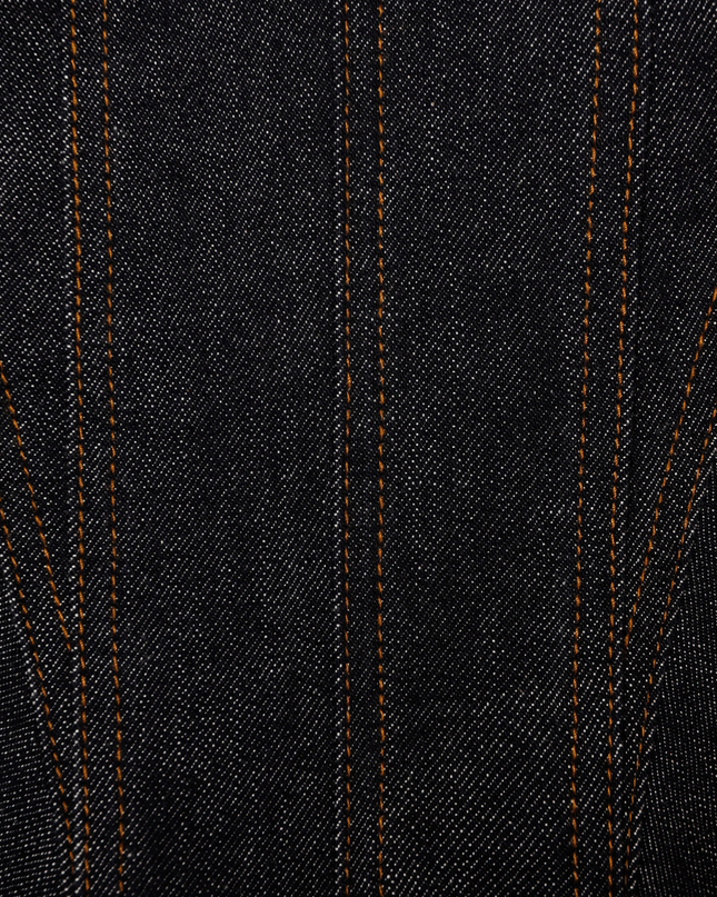Indigo Denim Bow Mini Dress