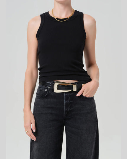 Isabel Rib Tank In Black