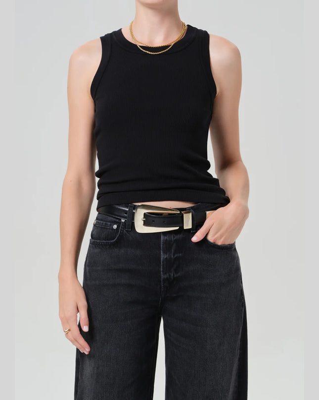 Isabel Rib Tank In Black