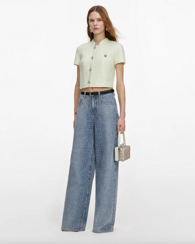 Lime Boucle Top