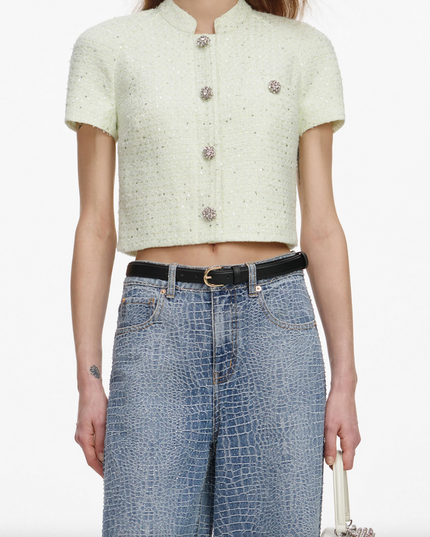 Lime Boucle Top