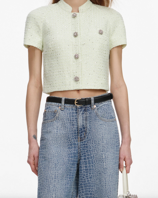 Lime Boucle Top