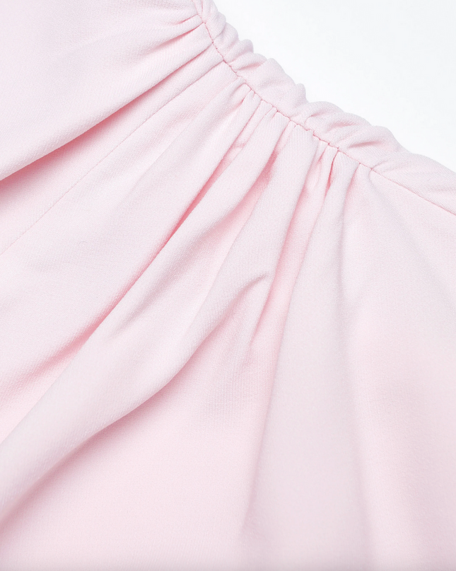 Pink Crepe Halter Neck Maxi Dress