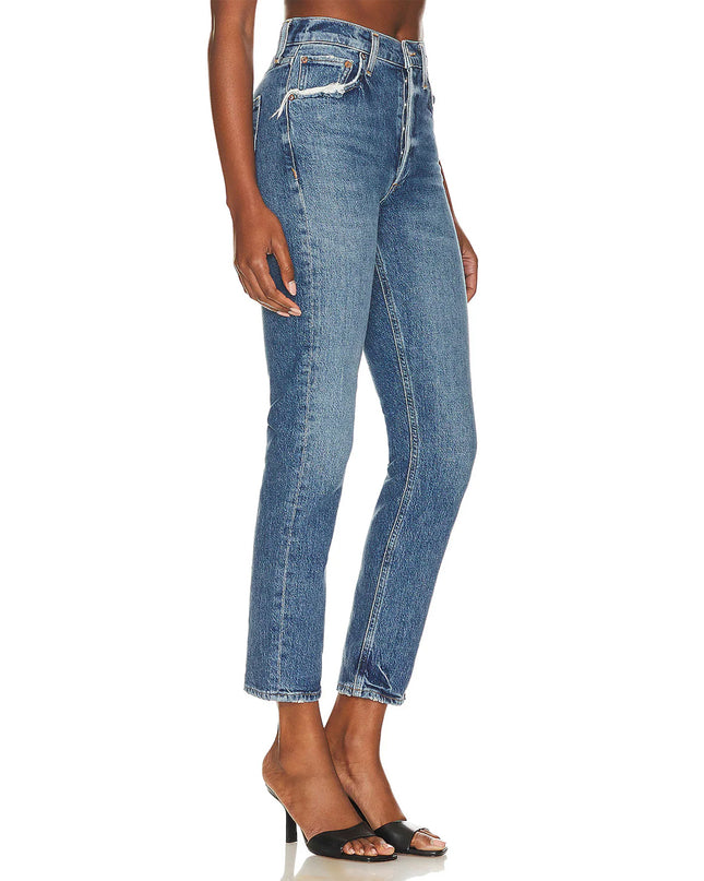 Riley Long High Rise Straight Jeans In Moor