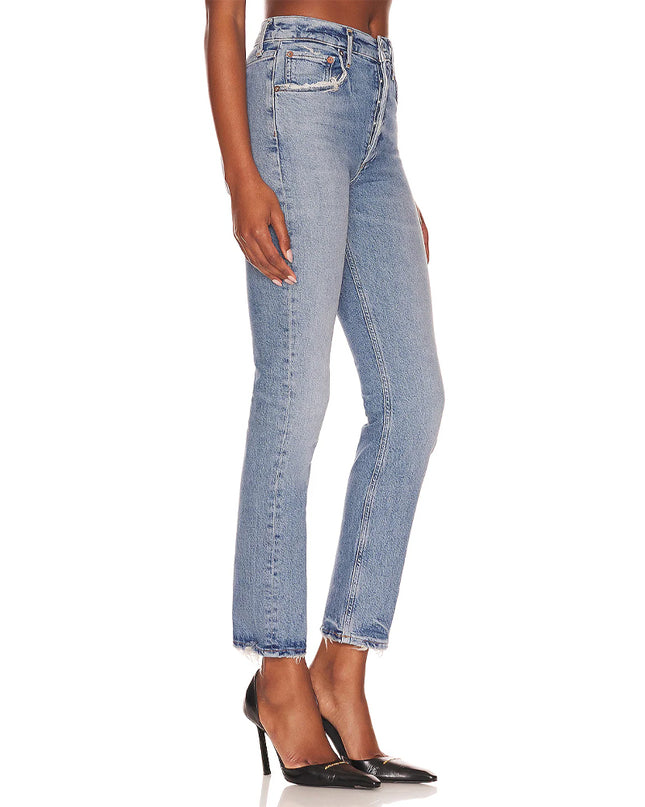 Riley Long Straight Jeans in Cove