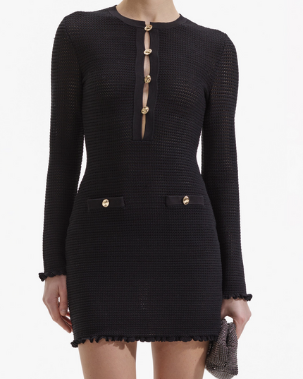 Black Crochet Mini Dress