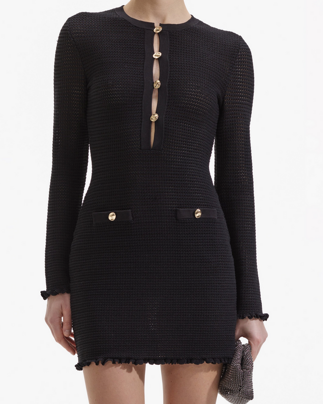 Black Crochet Mini Dress