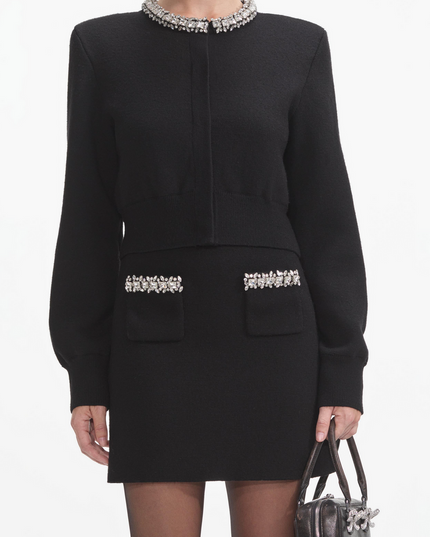 Black Embellished Cardigan