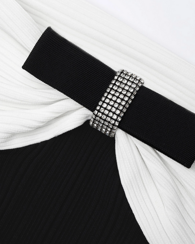 Black Knit Bow Top