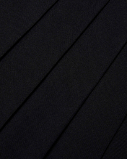 Black Pleated Twill Maxi Skirt