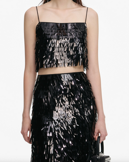 Black Sequin Top