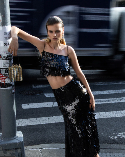 Black Sequin Top