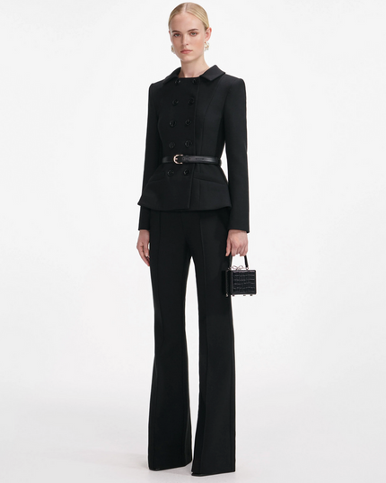 Black Wool Double Breast Jumpsuit