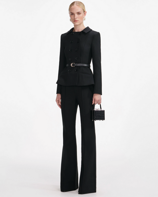 Black Wool Double Breast Jumpsuit