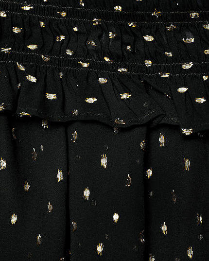 Black and Gold Chiffon Top