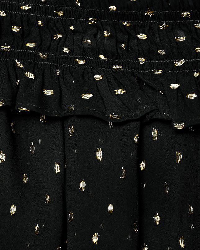 Black and Gold Chiffon Top