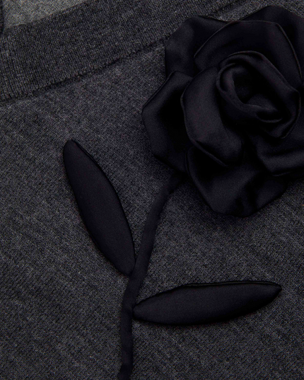 Charcoal Black Rose Jumper