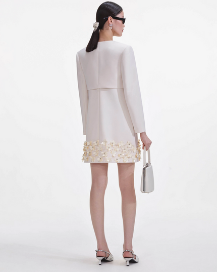 Cream Crepe 3D Sequin Jacket