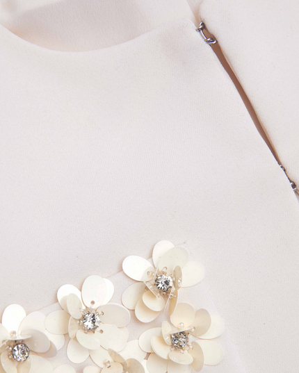 Cream Crepe 3D Sequin Jacket