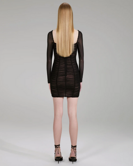 Diamante Fishnet Mini Dress