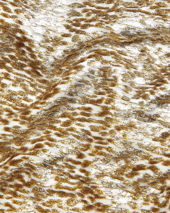 Gold Fil Coupe Maxi Dress