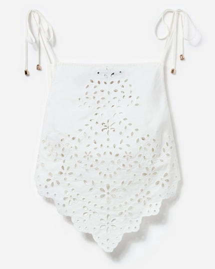 White Cotton Embroidered Top