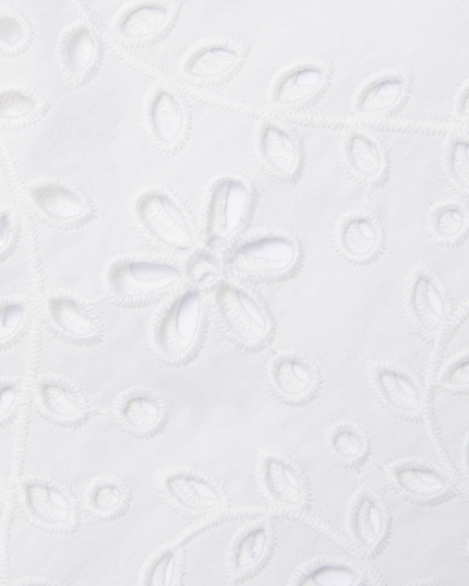 White Cotton Embroidered Top
