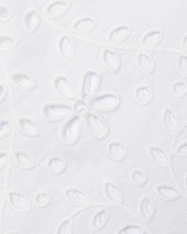 White Cotton Embroidered Top